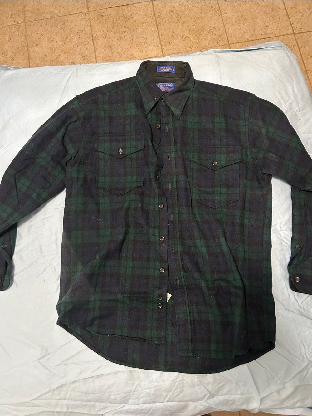 Pendleton Dark Green & Navy Plaid Lightweight Shirt Jacket